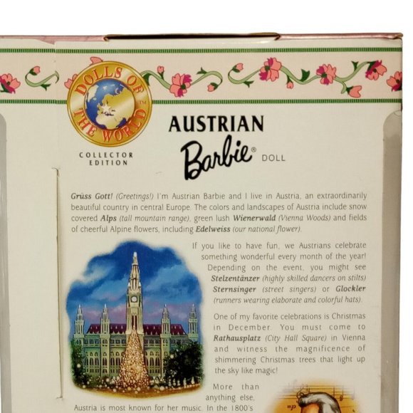 Austrian Barbie Dolls of the World Collector Edition #21553 Vintage 1998 NRFB - Picture 4 of 10
